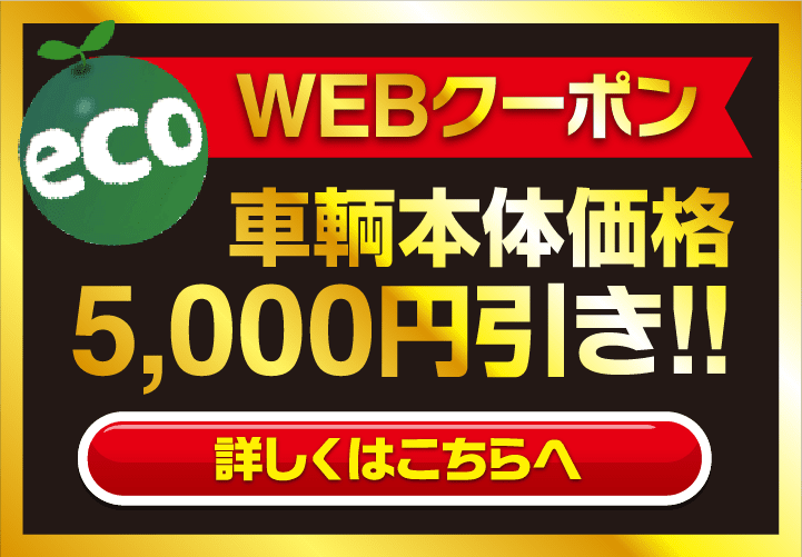 WEBクーポン 車輌本体価格5,000円引き!!